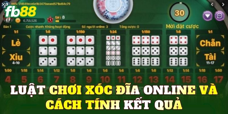 Luật chơi xóc đĩa online và cách tính kết quả